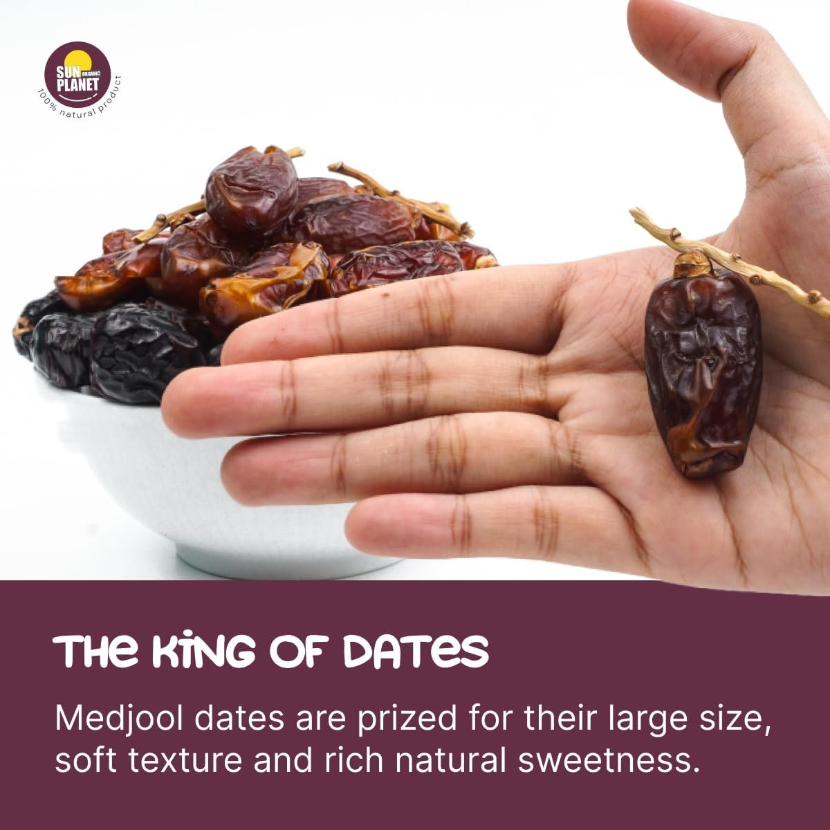 SUN PLANET ORGANIC Premium Medjool Dates 500g - Image 2